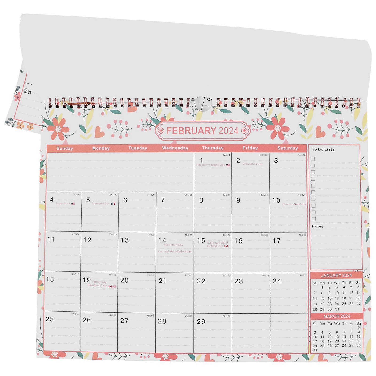 Tabletop Calendar Decorative Calendar Home Use Date Marking Rectangular 37.50X30.50X0.50CM 1Set