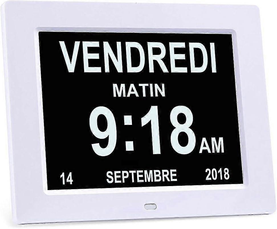 2025 Latest Model 8" LCD Digital Calendar Clock with Date, Calendar Clock with
