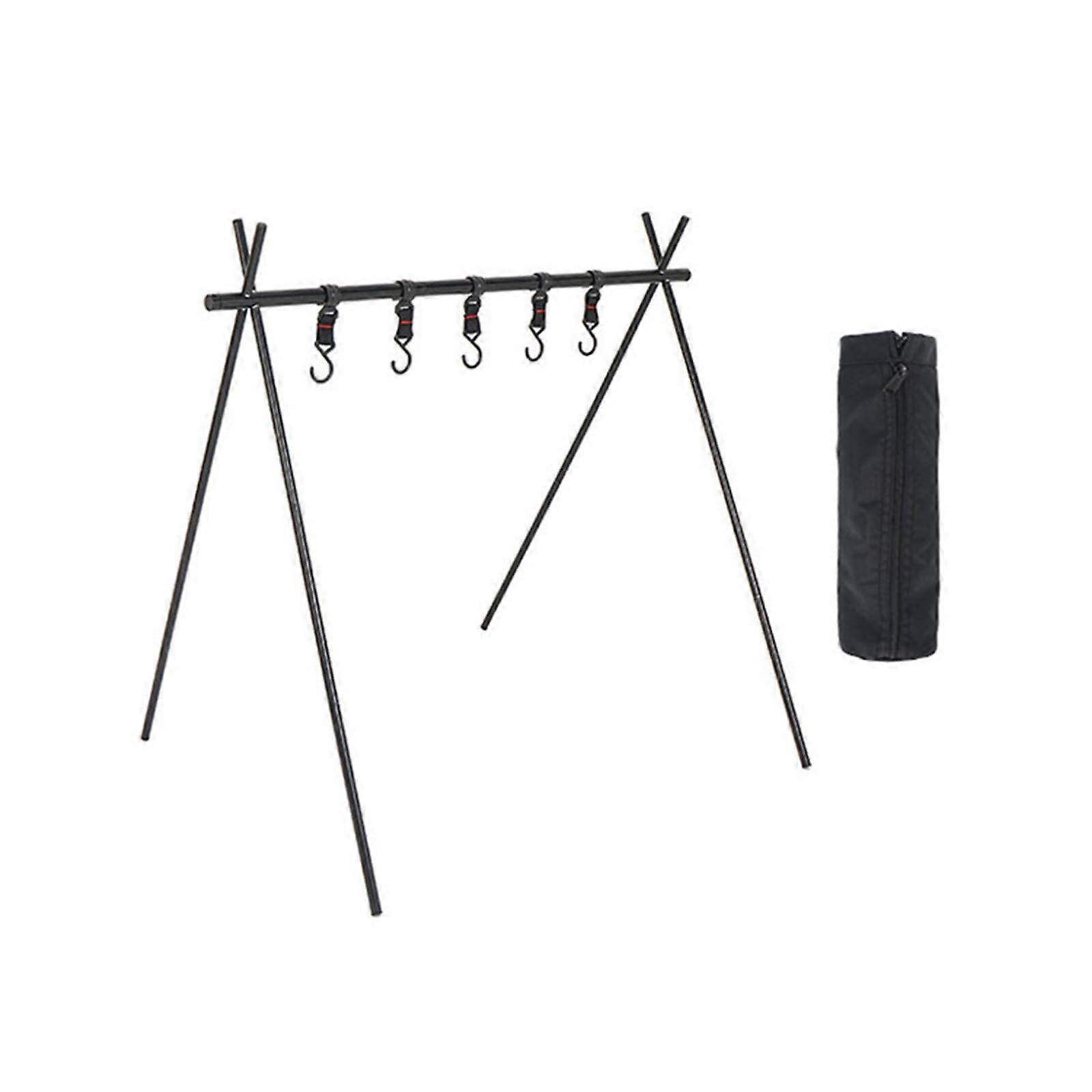Camping hanging rack made of aluminum alloy, triangular, travel rack, hanger, camping drying rack, cookware hanger