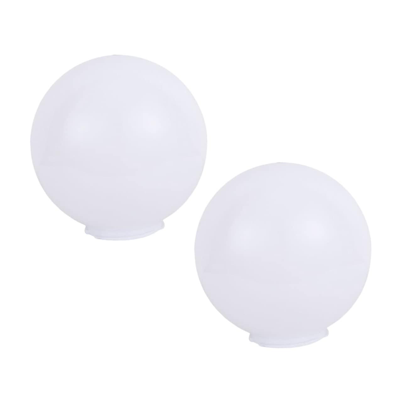 2er-Set Zaun Lampenschirm Outdoor LED Glühbirne Pendelleuchte Weiß Acryl Kugel 15x15cm