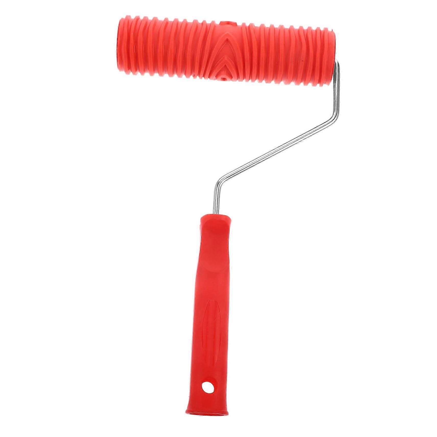 Structural Roller with Plastic Handle for Wall Decoration, Rubber Pattern, Paint Roller for Diatomite, Multilayer Coating and Textured Wall Design
