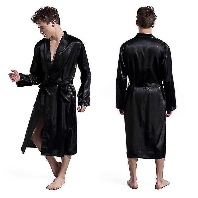 Herren Satin Morgenmantel Pyjama