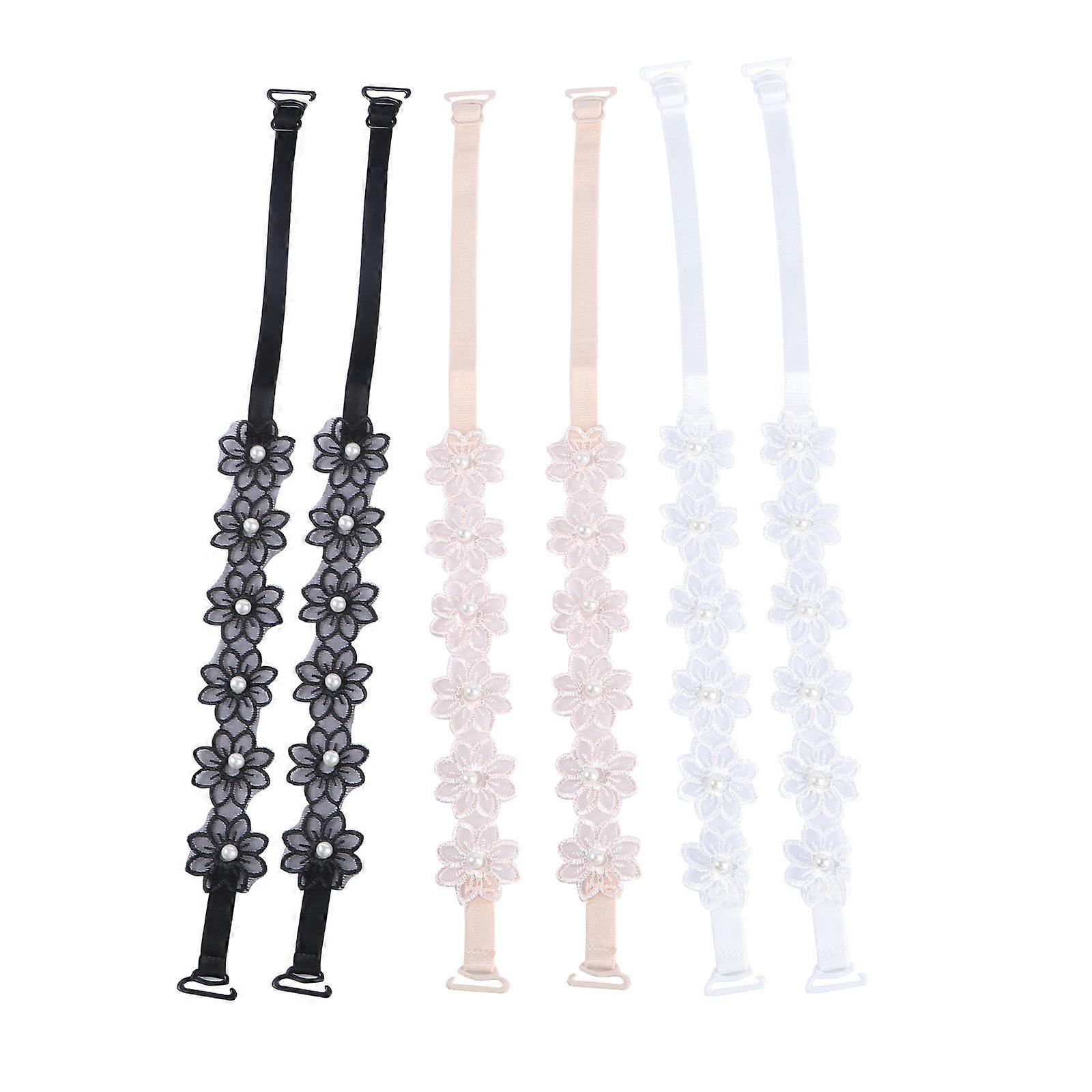 Invisible Lace Slip Underwear Straps for Women – 3 Pairs, Transparent Design with Beads, Comfortable Replacement for Strapless Bras