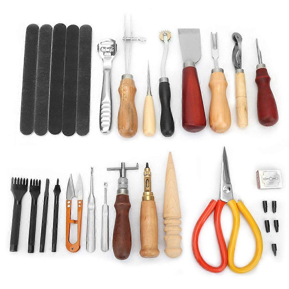 2025 Latest Model  18pcs Leather Craft Working Punch Tools Kit Sewing