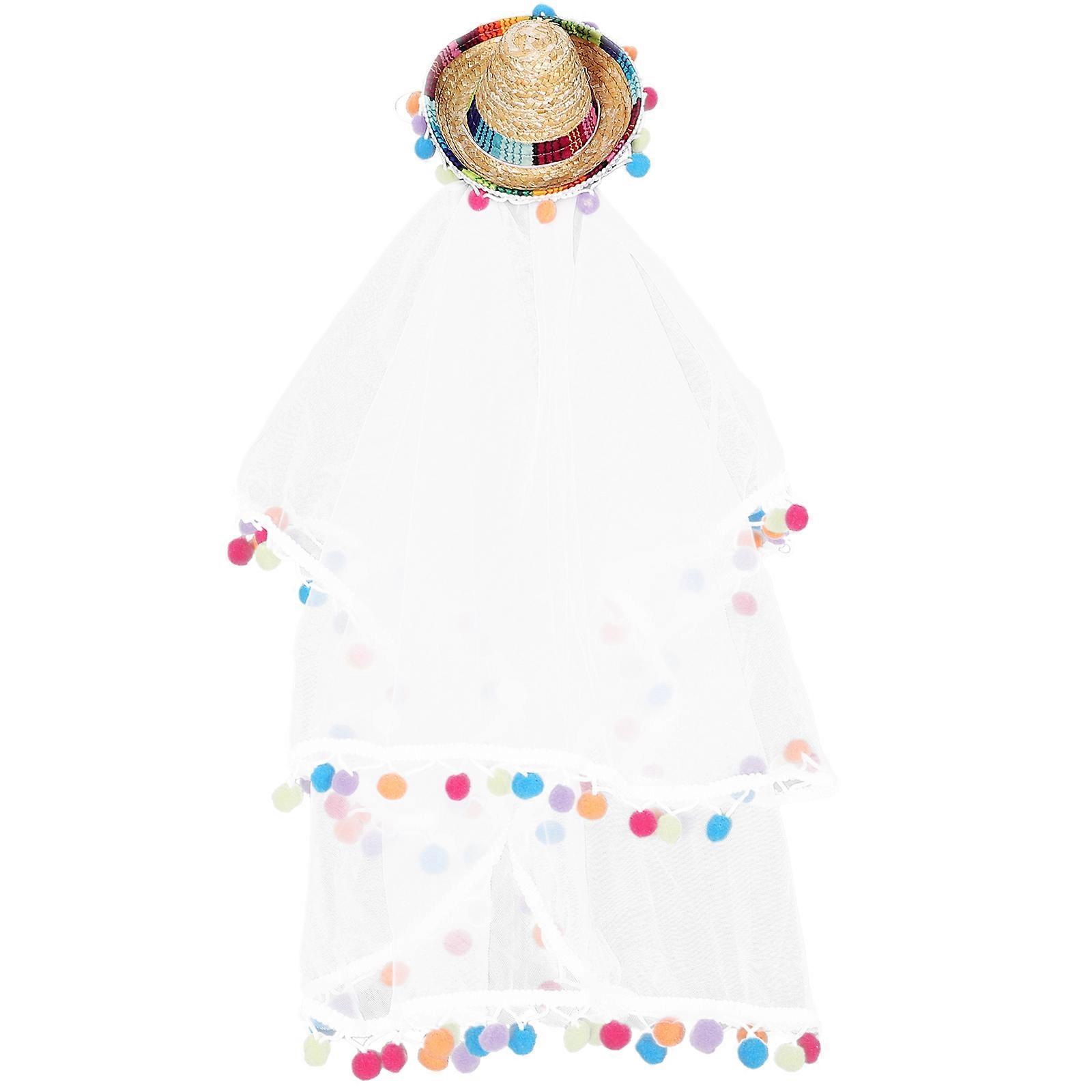 Bryllup Brude Hodeplagg Brudeball Slør 70x20cm 1Pakning