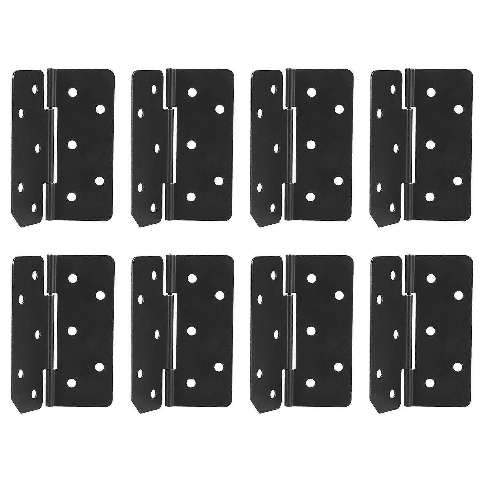 Folding Table Support Hinges with Brake Function for Home Use Black Iron 8pcs