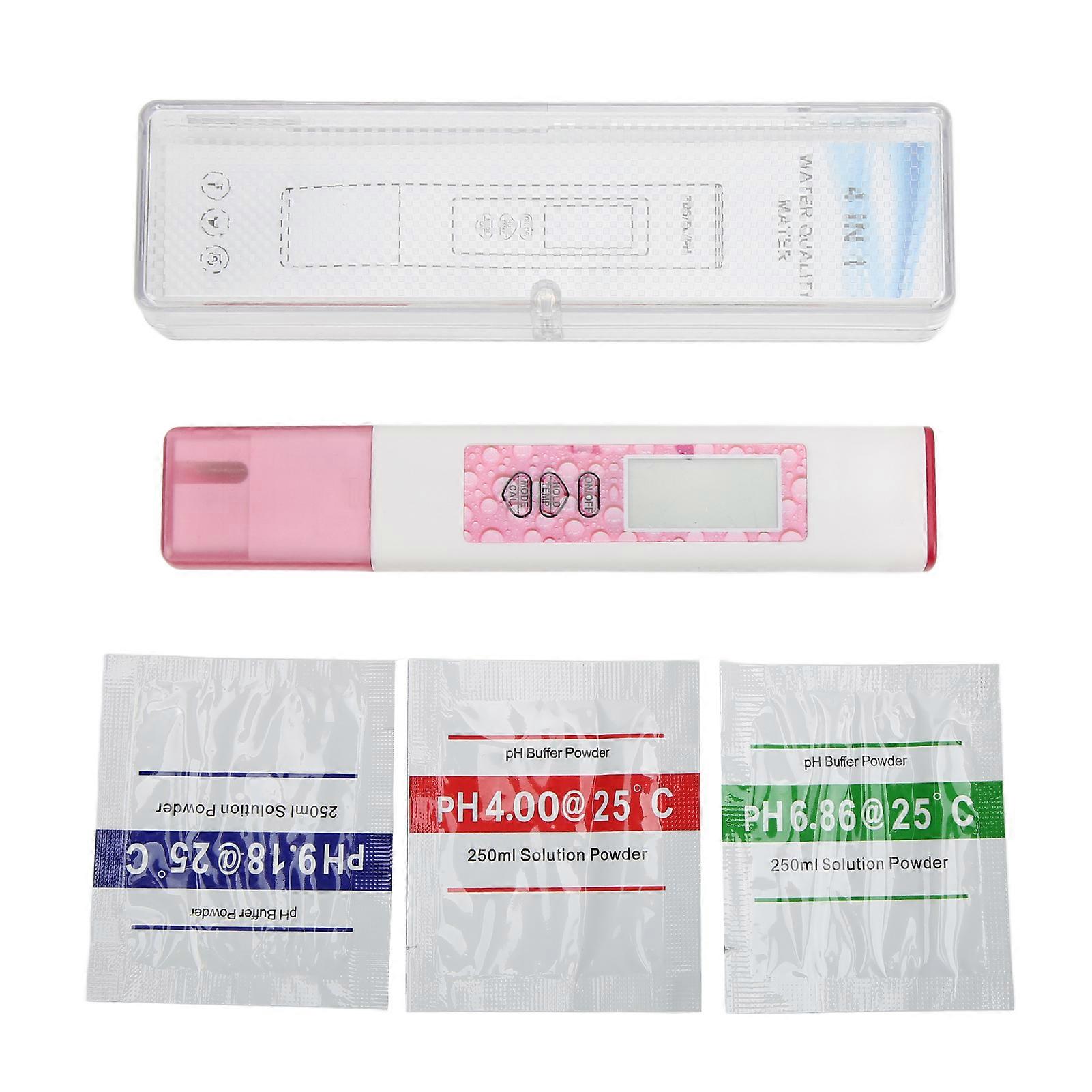 4 in 1 PH TDS Meter Clear Value Backlit Display Digital Water Tester for Aquarium Swimming Pool