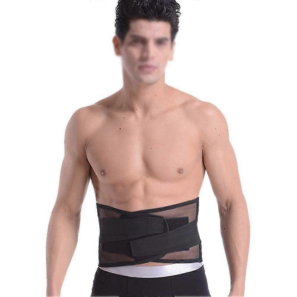 Lumbar Support for Lower Back, Breathable Mesh Back Brace with Four Steel Plates, Waist Support Belt for Men and Women (Size: XL)