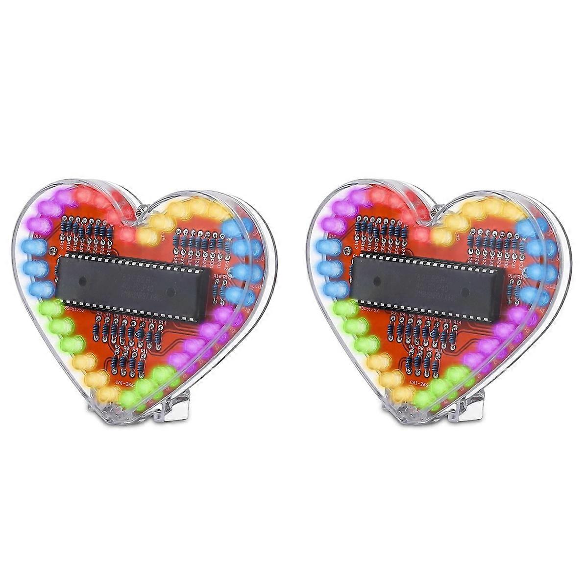 Heart Shaped RGB LED Flashing Light Module DIY Electronic Kit