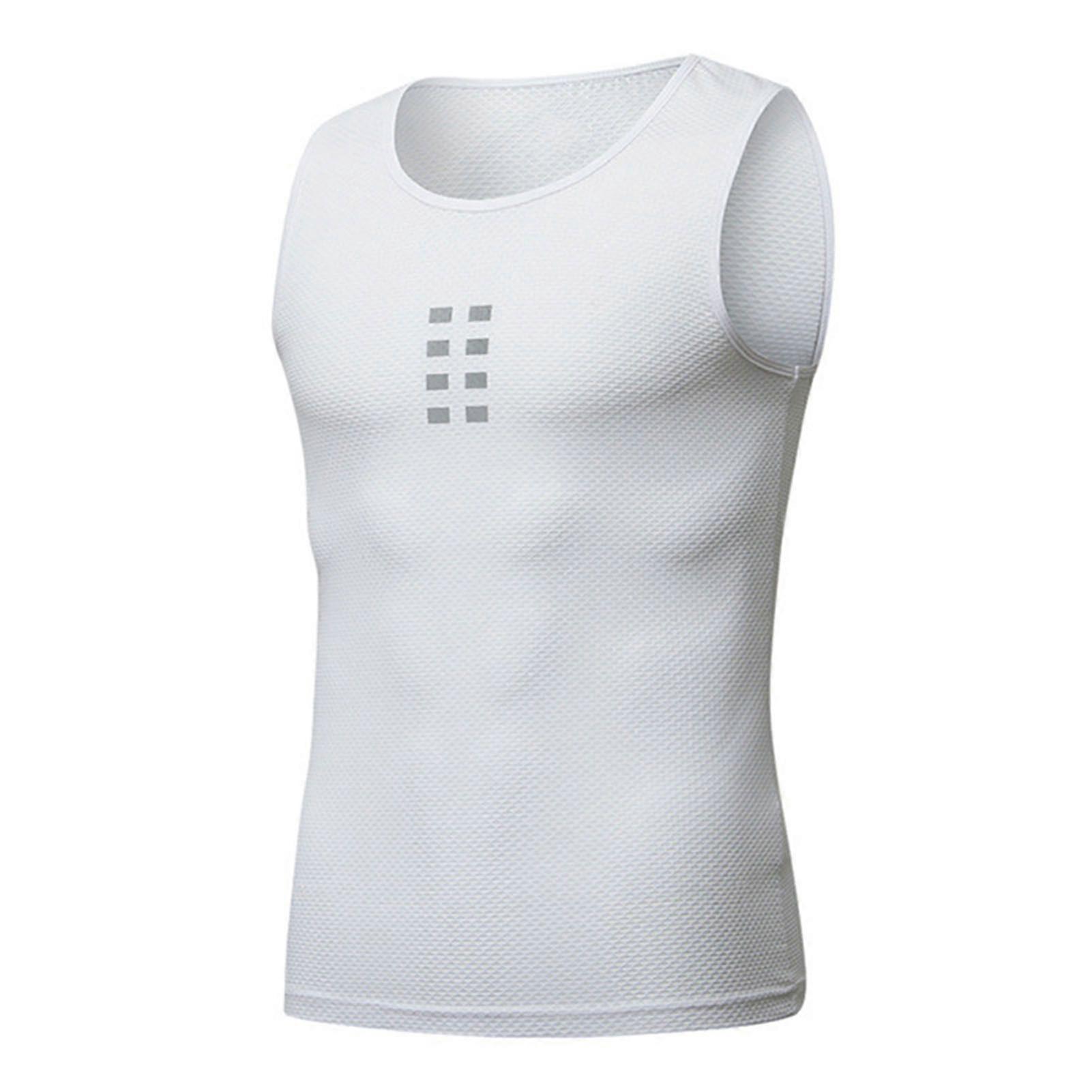 Men's Sleeveless Cycle Undershirt Quick Dry Bike Base Layer Vests Summer Running Vest Elastic Breathable Sport Clothing For Running Jogging Cycle Gym 