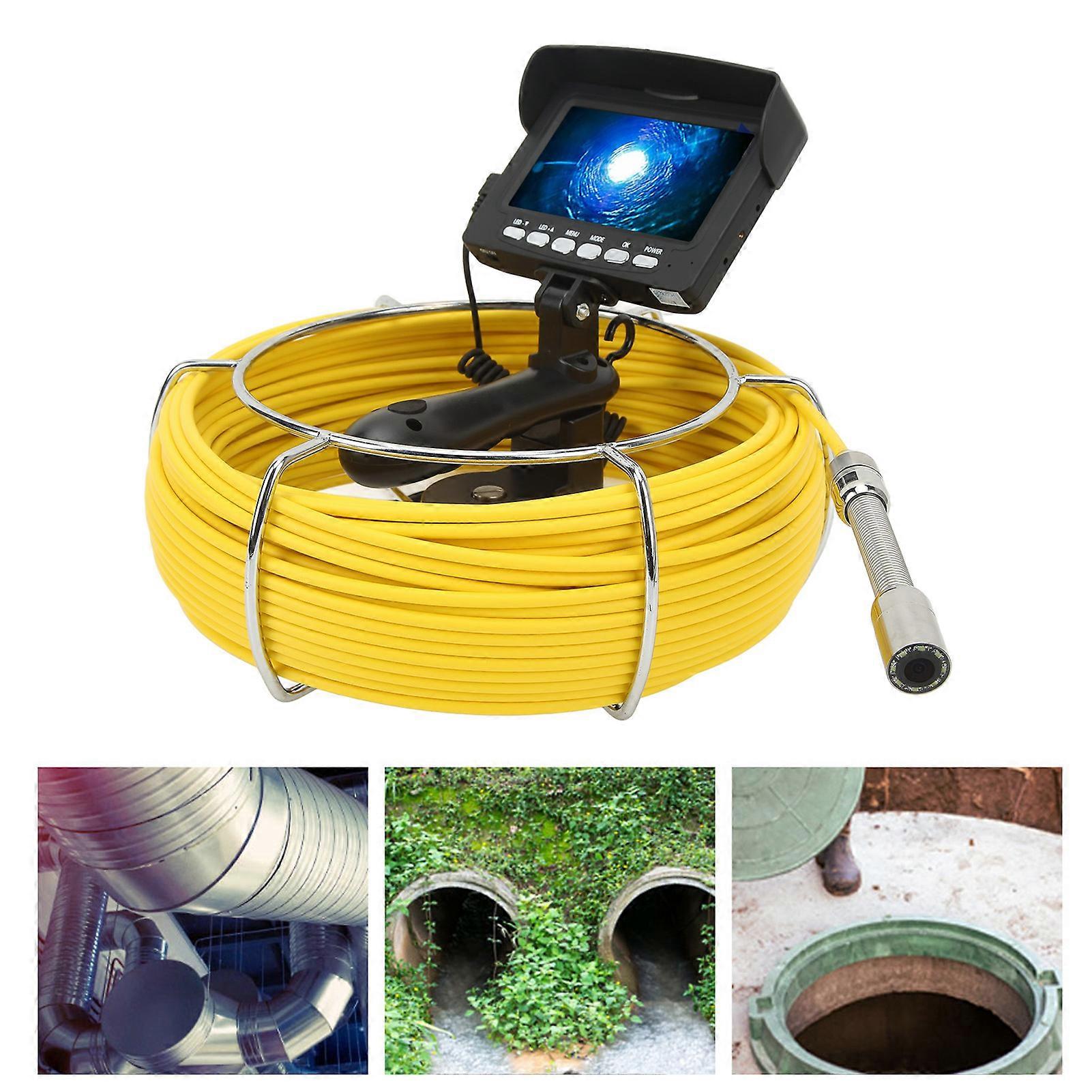 מצלמת ביוב 17 מ"מ כף יד עם צג 4.3 אינץ' 30 מ' ציוד לבדיקת צנרת כבלים למכונת ניקוי ניקוז 