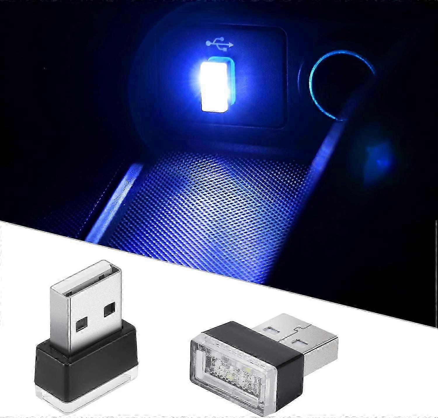2 stuks USB LED-sfeerverlichting Mini-auto-interieuraccessoires Universele sfeerlamp