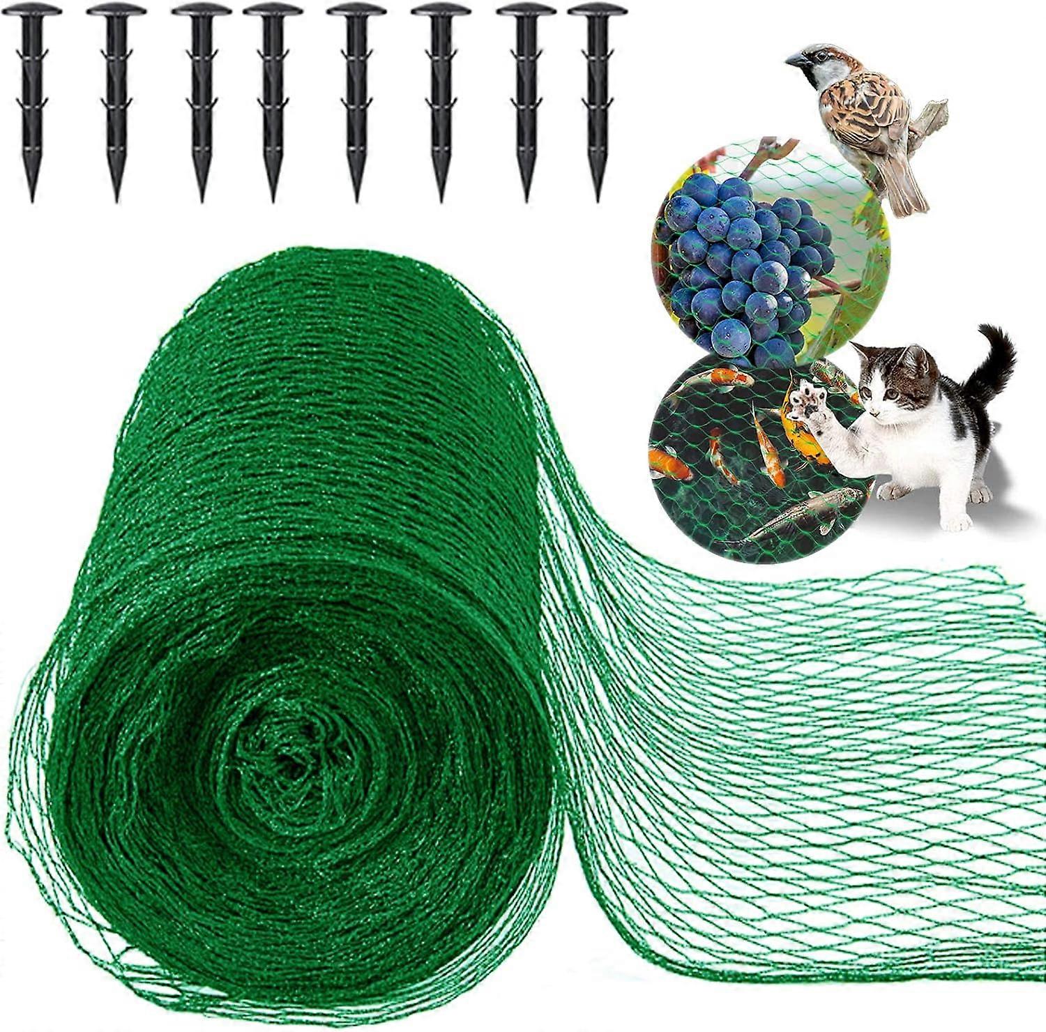 Garden Netting for Plants Fruit Veg Patch Grass Seeds, Anti Bird Netting Kit with Plastic Ground Pegs, Plant Netting Protection,4*15M