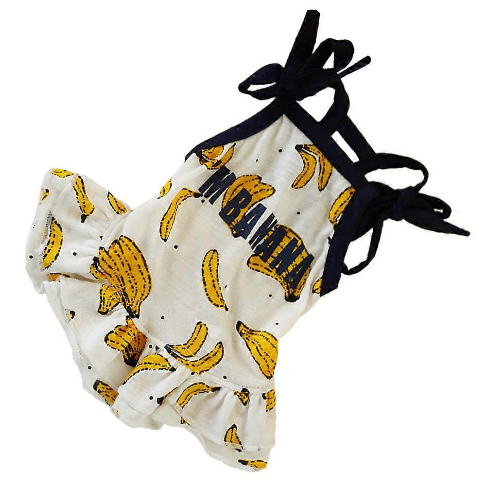 Dog Clothing Delicate Dress Fashion Skirt for Pet Poodle Cat Yellow S Cooling Comfortable Texture 1Pcs