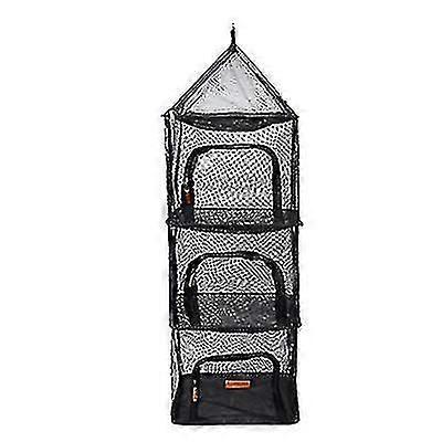 Camping Dry Net 4 Layer Hanging Folding Drying Rack Organizer Collapsible Storage