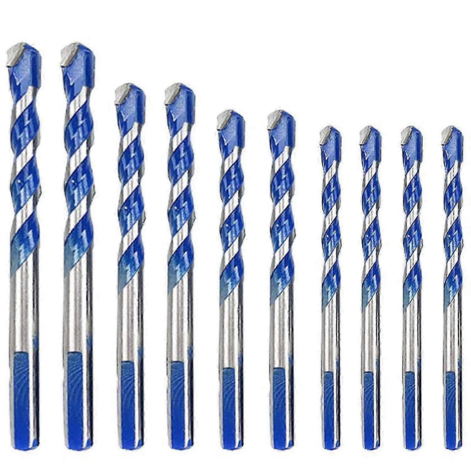 Work Efficiency Improvement Drill Bit Set For Tiles And Ceramics, Solid Tip Carbide Drill Bit With U-Type Slot Design And Triangular Handle