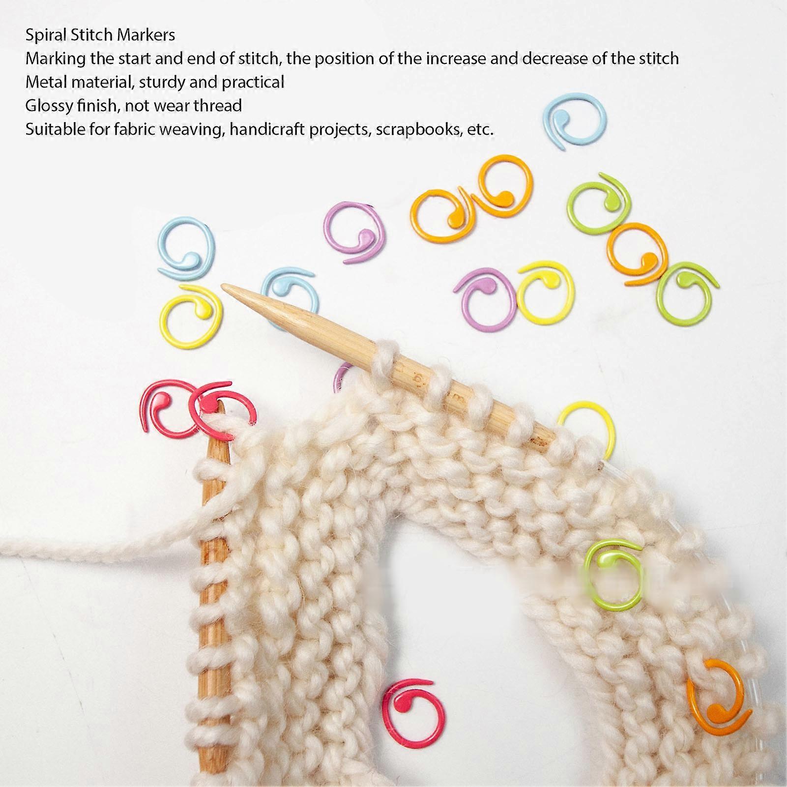 50PCS Metal Stitch Markers Spiral Markers Multifunctional Crochet Locking Hooks for for Knitting Scrapbooking Projects Purple