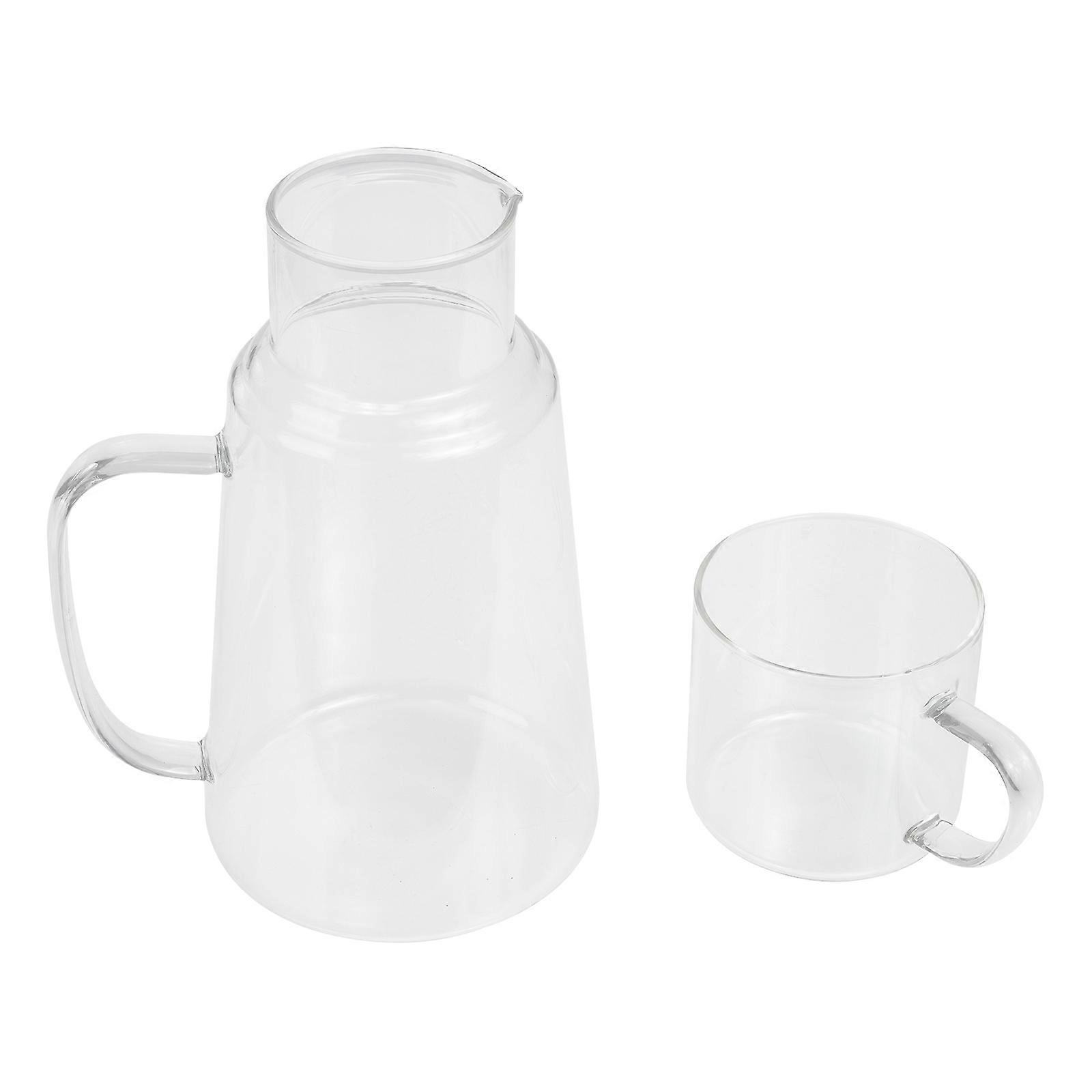 Borosilicate Glass Fruit Juice Jug for Storage Transparent Beverage Holder with Large Capacity 1 Set