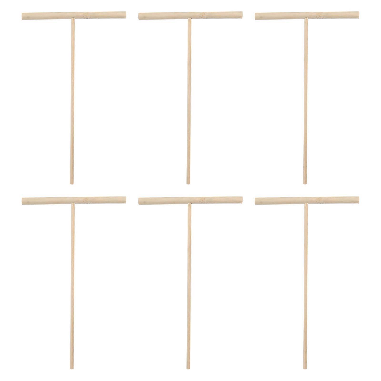 Decorative Bamboo Rake Creative Crafts Zen Garden Accessory Small Hand Rake T-Shape 6Pcs