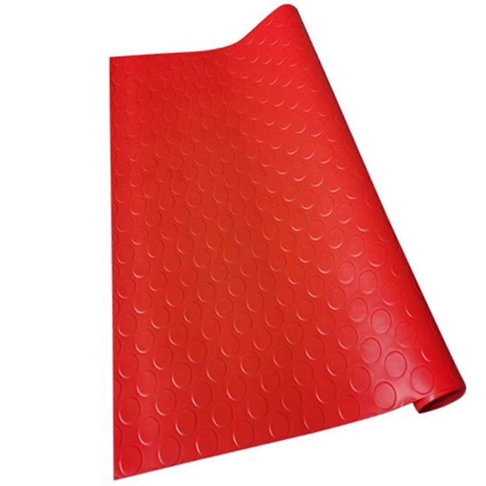 Robust Non-Slip Floor Mat Roll for Workshop, Garage, Van, and Gym, Waterproof Rubber Flooring, 2.5mm Thick, Red, 0.8x0.8m