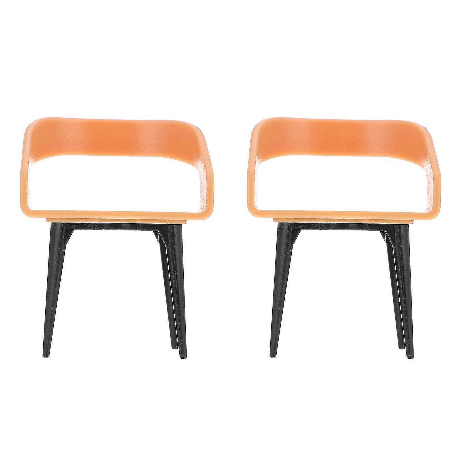 Plastic Chair Ornament for Doll House Decor Set 2 Pieces Small Size