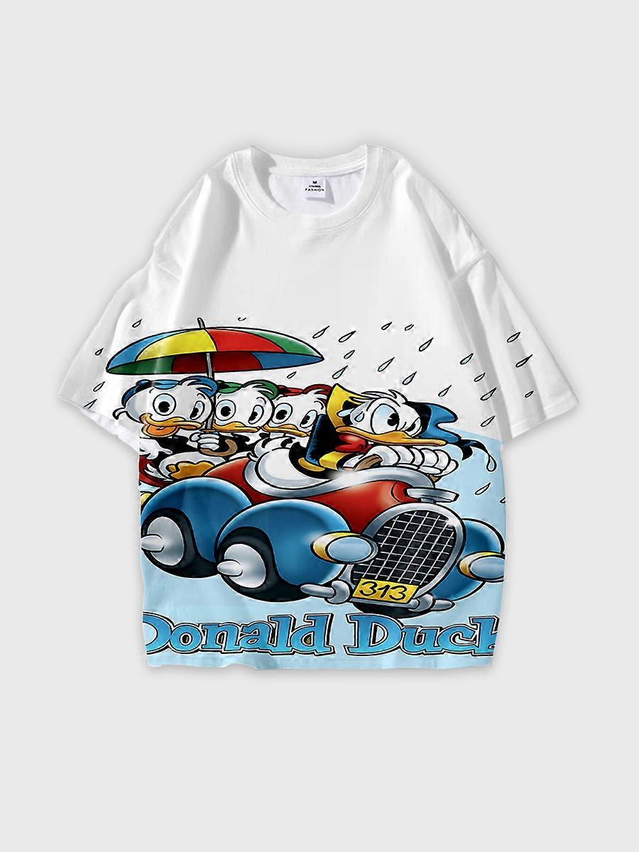 T-shirt round neck Cartoon Pattern loose short sleeve D3136