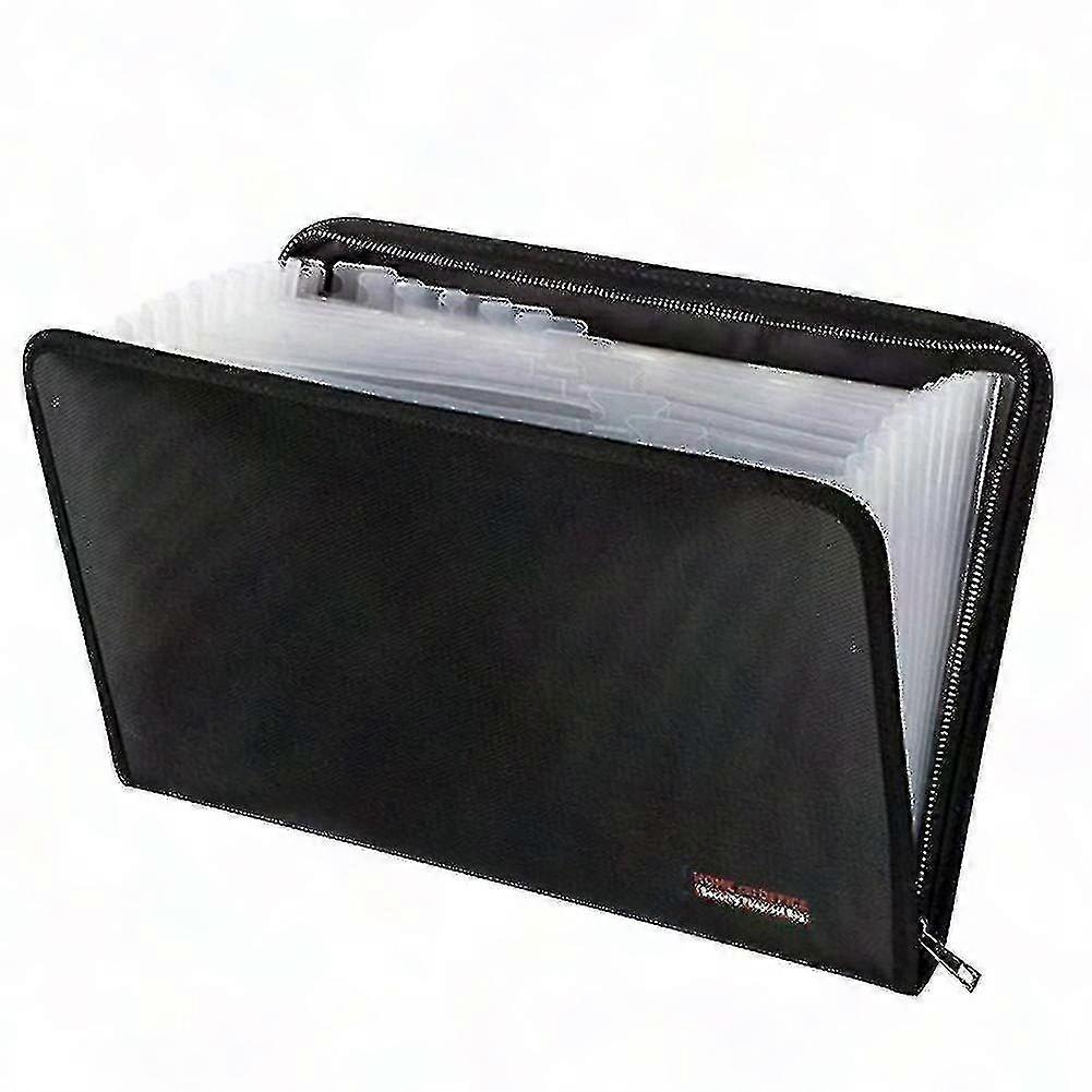 Fireproof Waterproof Document Organizer with 12 Pockets & Zipper Closure
