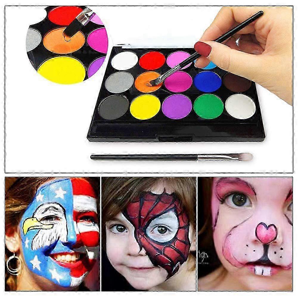 15PCSフェイスペイントクレヨンキット、子供のための明るい色のフェイスペイントキットセット
