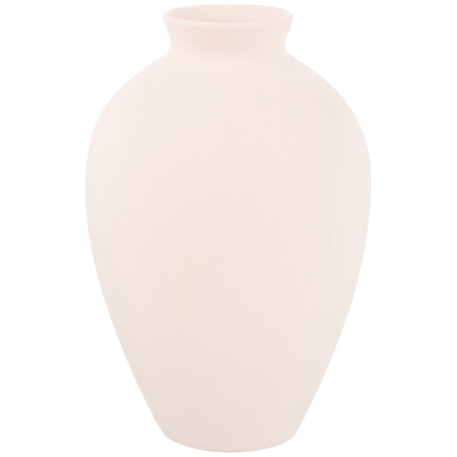 Modern White Ceramic Flower Vase, Nordic Style Decorative Holder for Dried Flowers, Smooth Texture Floral Container for Home or Office Table