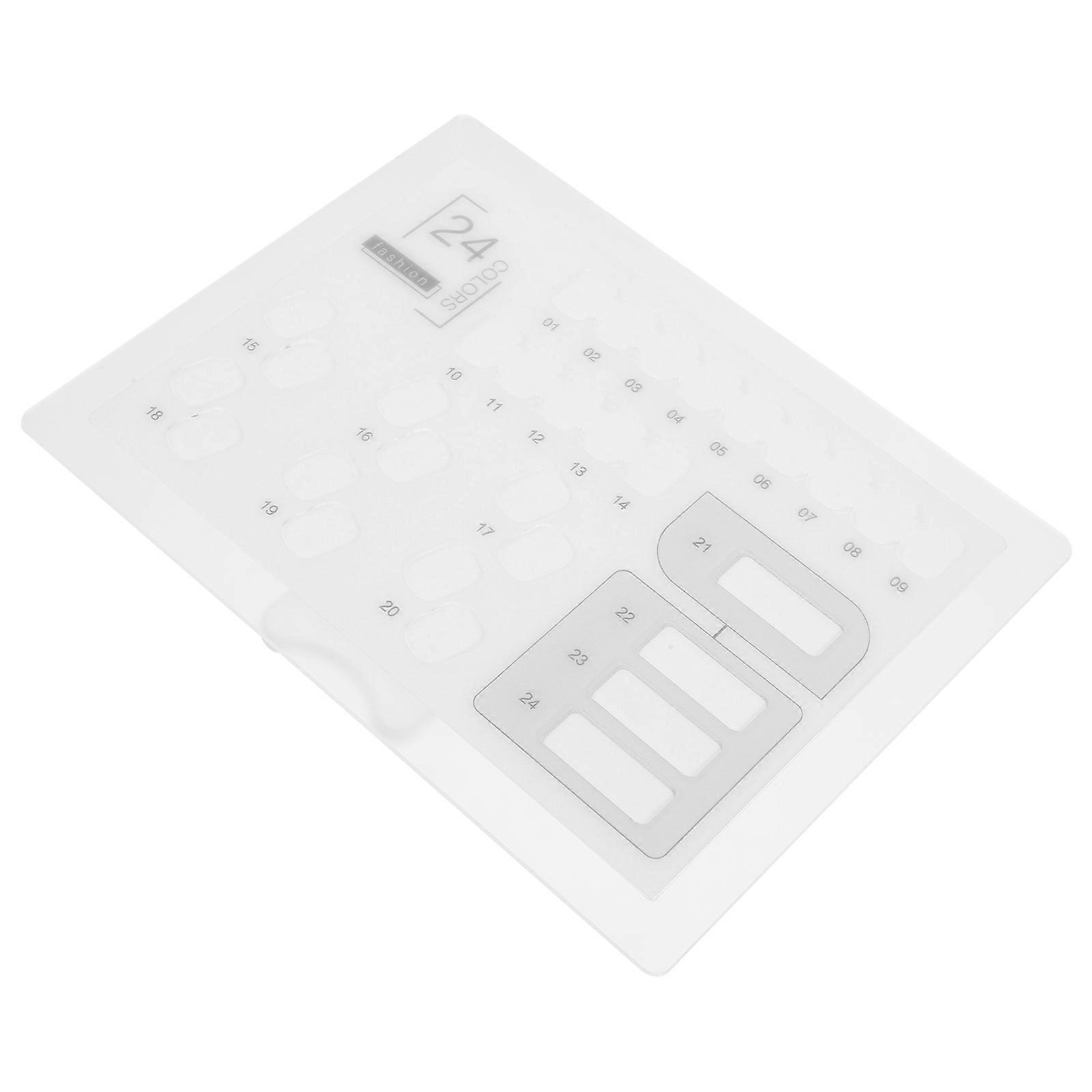Nail Art Display Board for Fake Nails Practice Stand Made of Acrylic Transparent 24 Colors