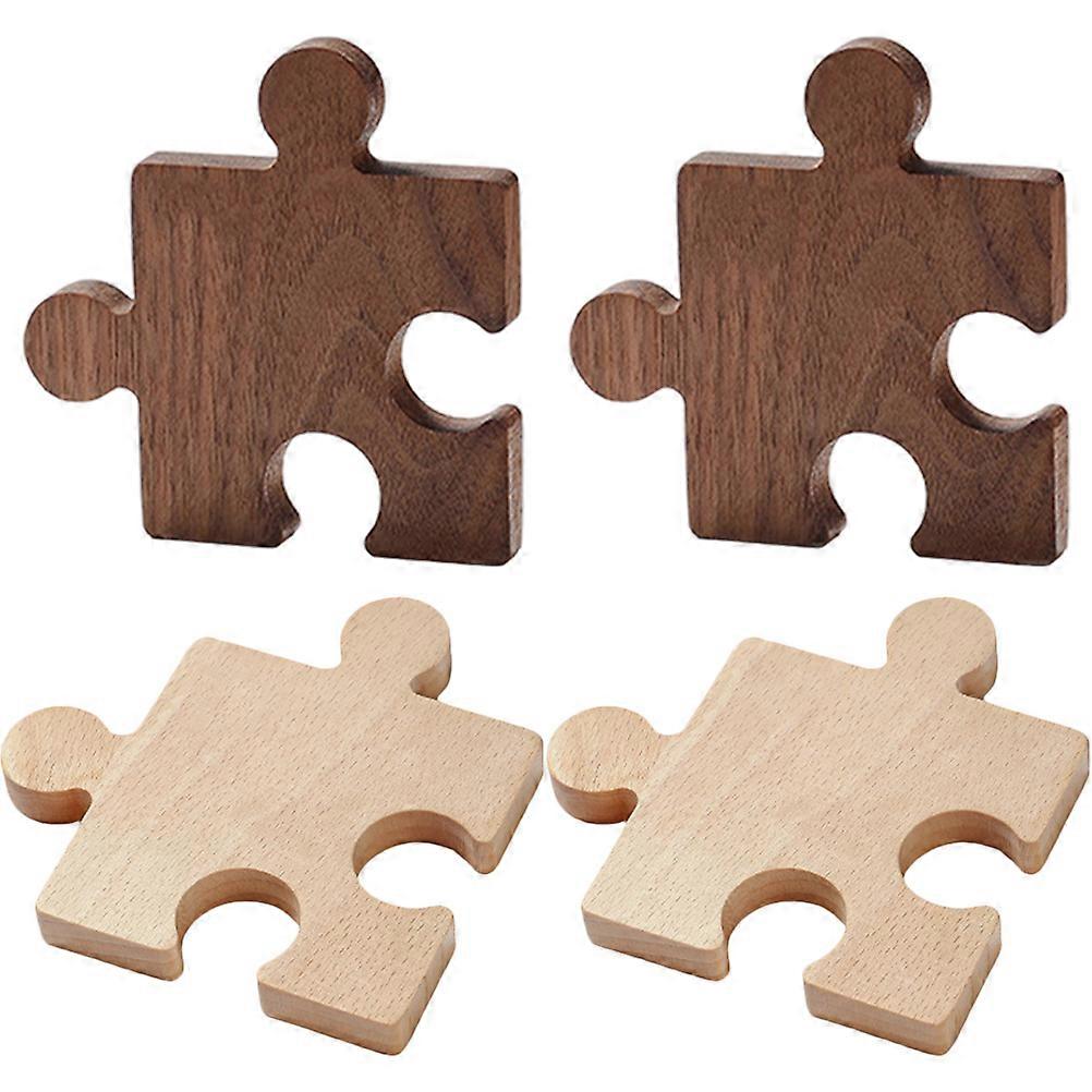4Pcs Funny Puzzle Coasters Heat Resistant Drinking Cup Mat for Home Use Assorted Color
