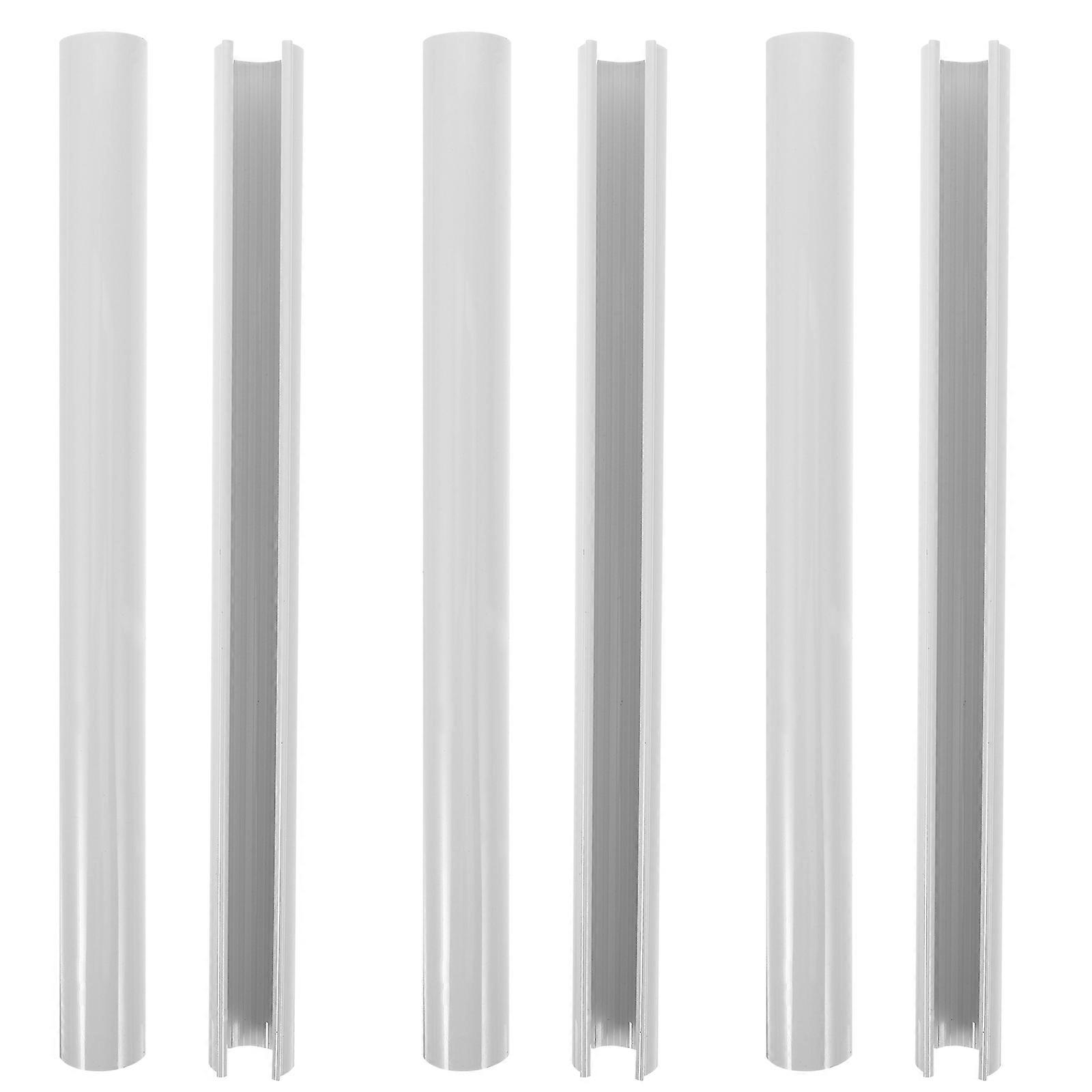 Water Pipe Covers For Homeowners 6Pcs White PVC Wall Protection With Cylindrical Shape And Simple Design