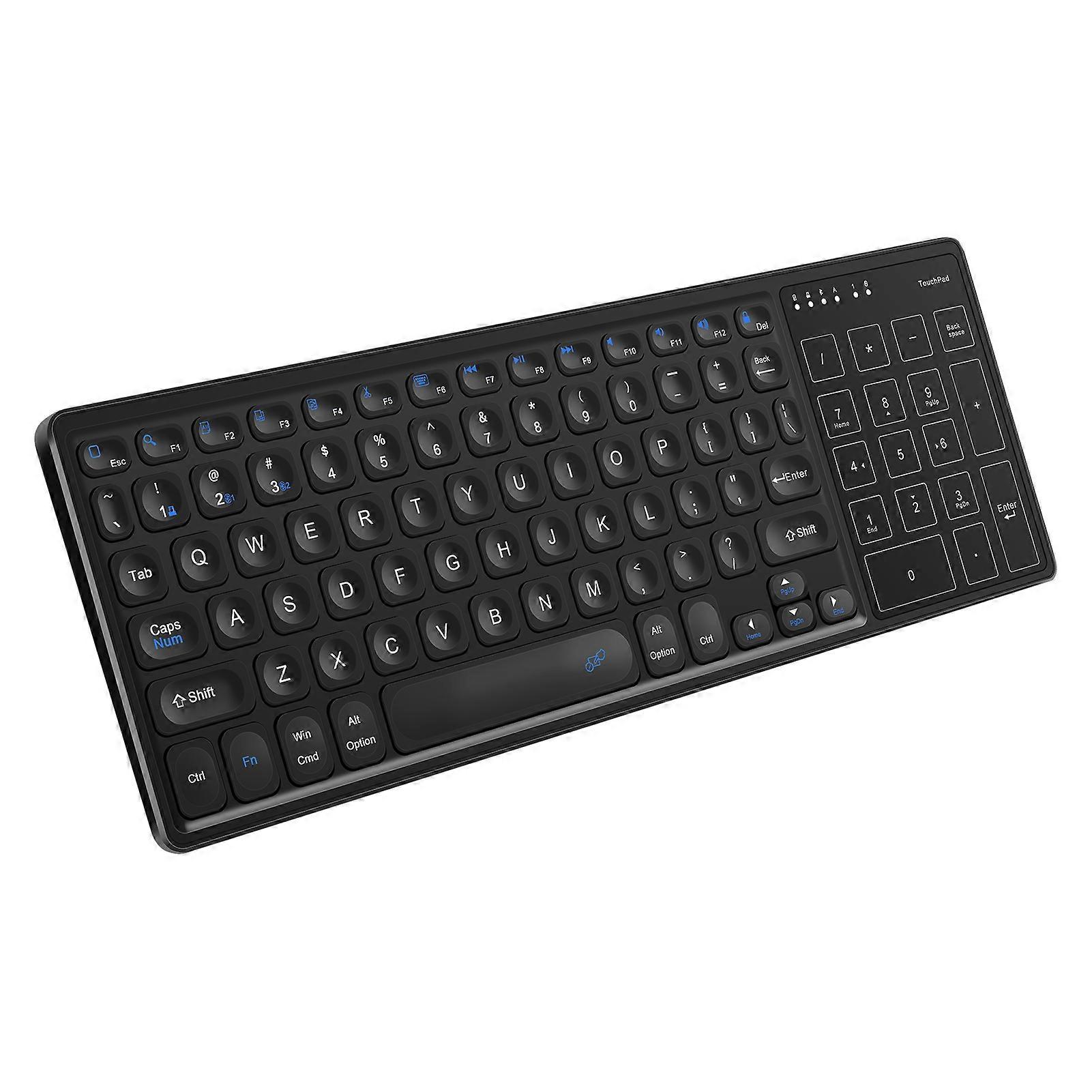 Wireless Dual-mode Keyboard 2.4G/BT Wireless Connection Ergonomic Design with Touchpad Wide Compatibility
