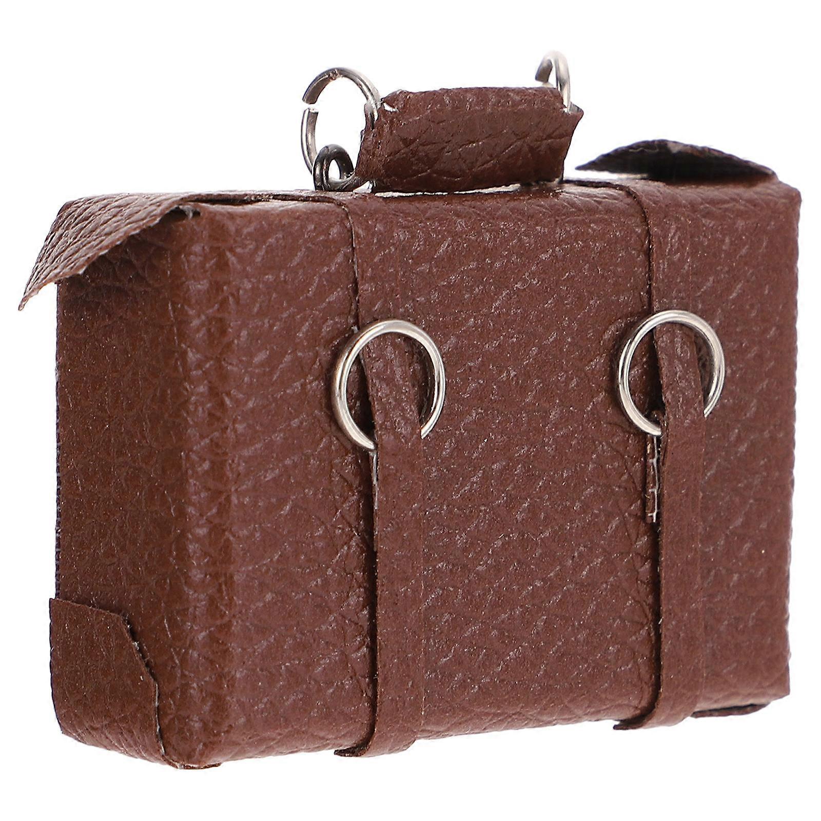 حقيبة أمتعة مصغرة دمية دعائم صور آمنة وخشبية 4.5x4 سم 1 حزمة