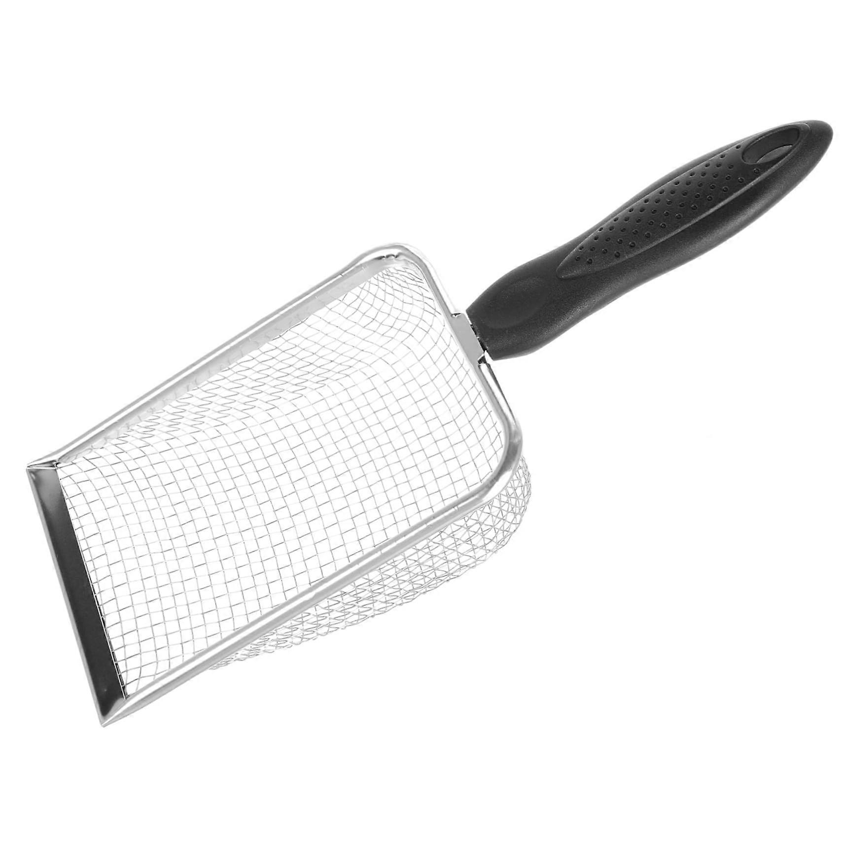 Reptile Sand Shovel Bottom Substrate Sieve for Reptile Enclosures Stainless Steel Black Filter Fabric