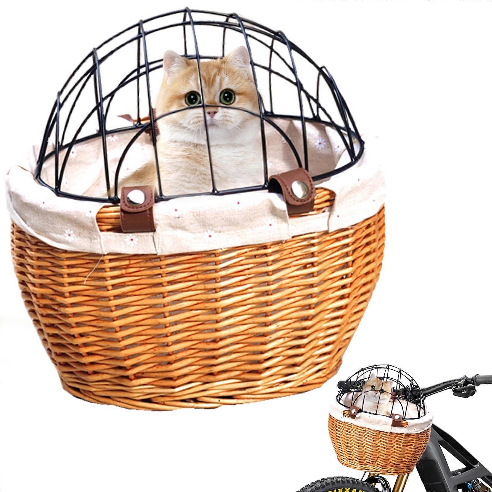 11,8x9,8x13,8 Nefes Alabilir İçi Boş Kedi Bisiklet Taşıyıcısı Tel Örgü Kapaklı Ref: 5825