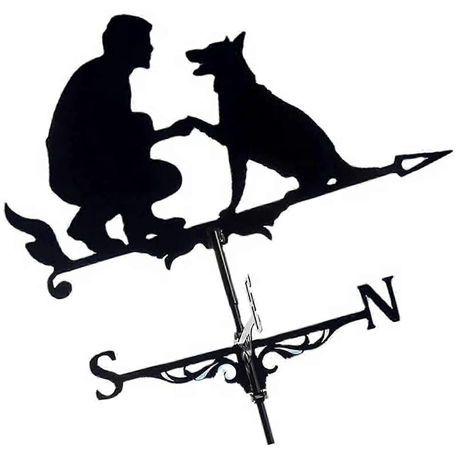 Rustproof Cocker Spaniel Weather Vane for Roof Mounting, Wind Direction Indicator