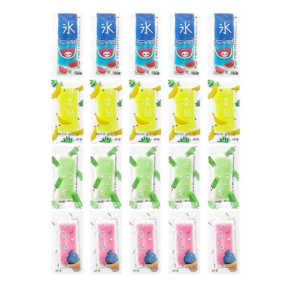 20Pack Summer Cooling Patches For Students Adults In Swimming Pool Travel Beach Rectangle Fever Relief