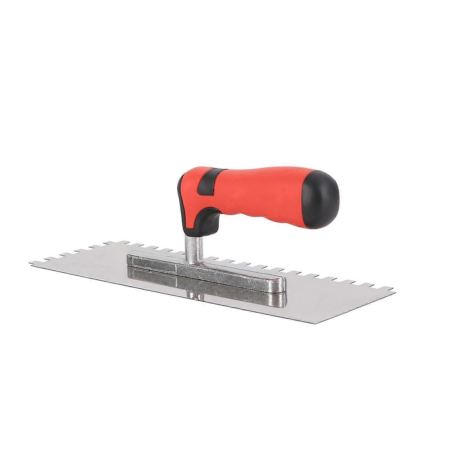Drywall trowel, flat finishing trowel, grooved trowel with nonslip handle, stainless steel plastering trowel for sheetrock, 8mm.