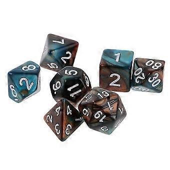 Double Color 7-die Dice 1.6cm fit Dungeons and Dragons DND RPG Supplies Green