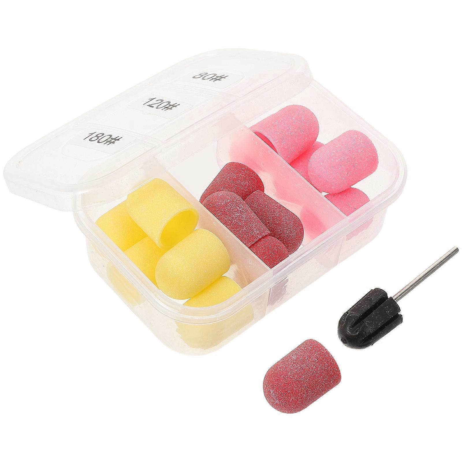Sanding Caps Nail Drill Bit Bands Dead Skin Removal Foot Care 13mm Compact Cylindrical For Acrylic Gel Manicures Pedicure 1 Box