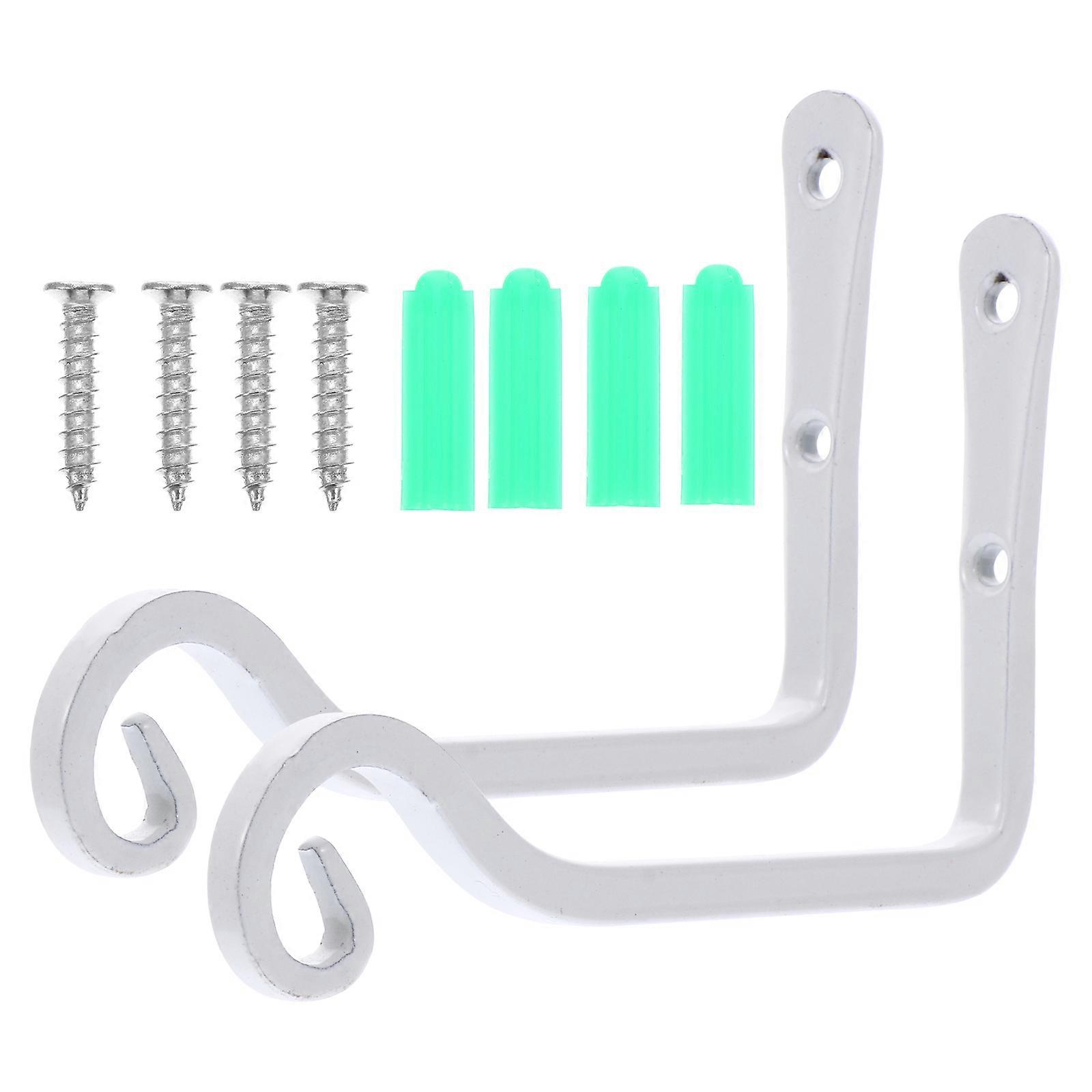 Iron Wall Hooks Flower Basket Hanging Hooks for Home Use 2Pcs Set