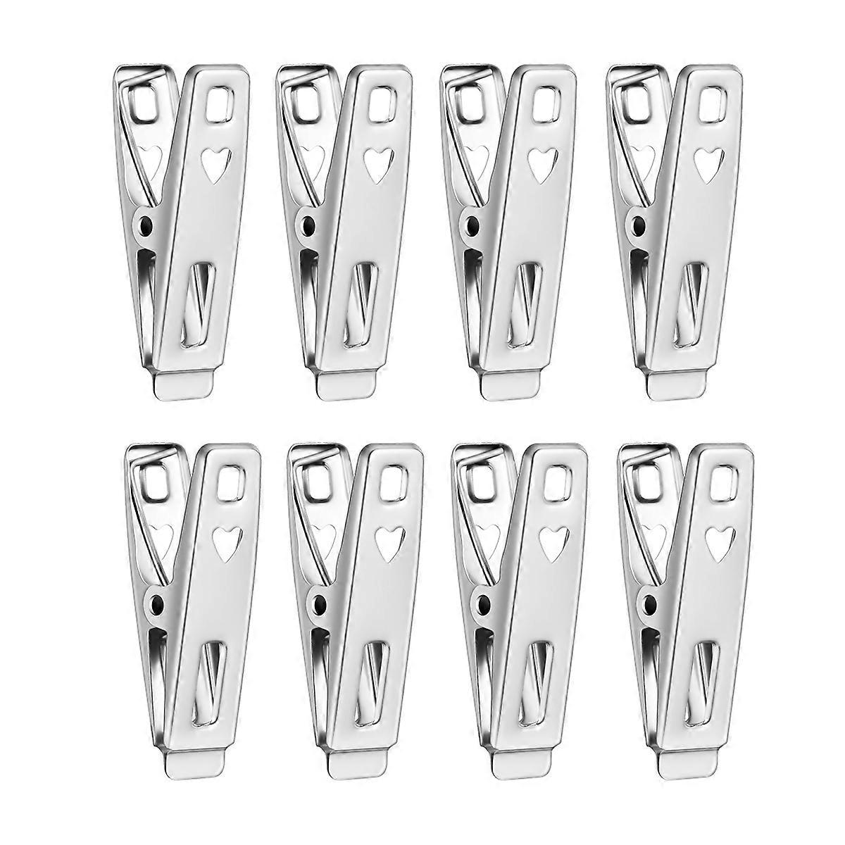 Stainless Steel Clothes Clips for Clamping Silver Smooth Edges 40 Pieces Small Size