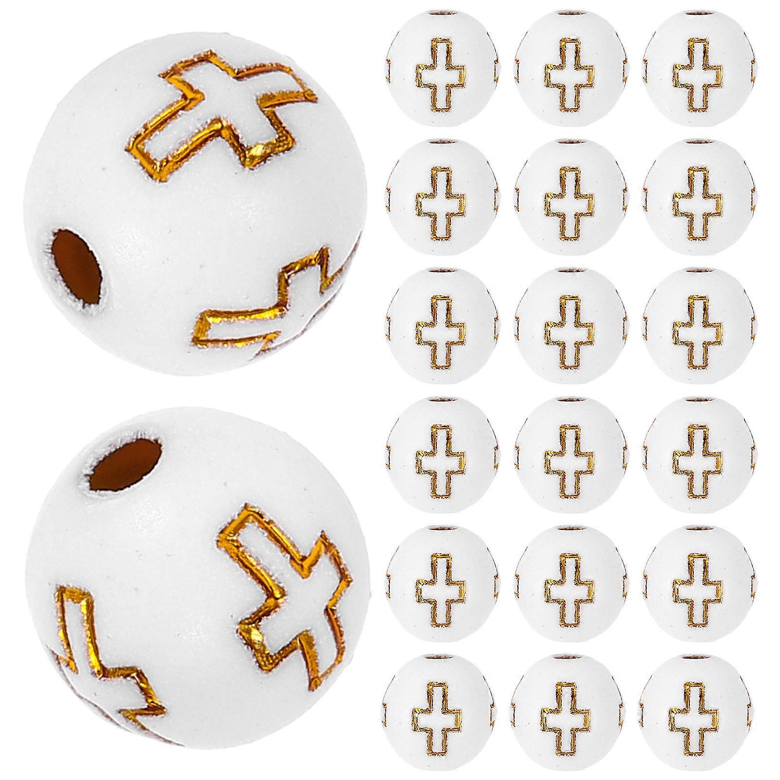 500pcs Cross Pattern Acrylic Beads for DIY Jewelry Making – Versatile & Durable Loose Beads for Bracelets, Necklaces, and Creative Craft Designs –