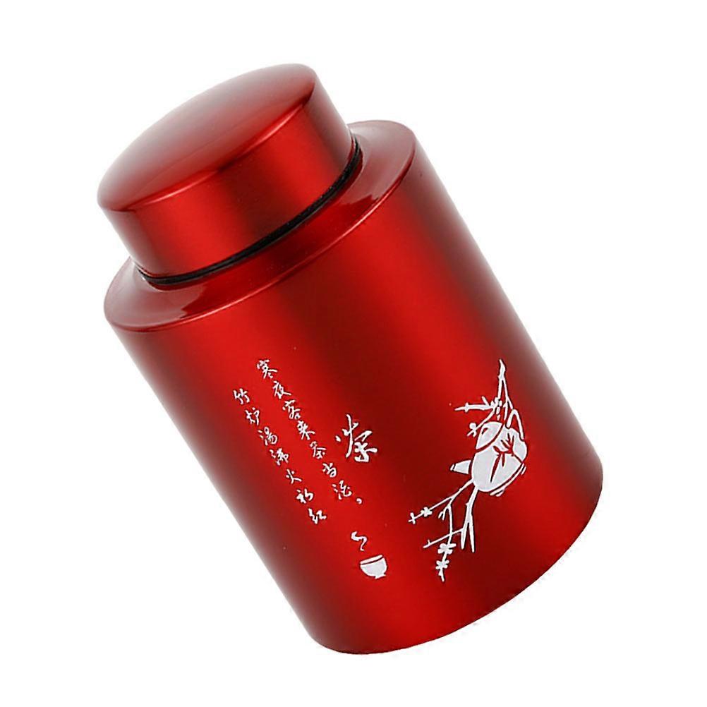 Stainless Steel Tea Storage Can 1Set Airtight Design Tea Canister Cylindrical Shape Perfect For Gifting Available In Red