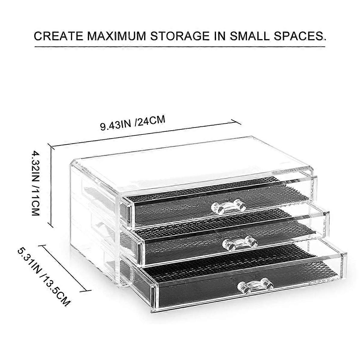 Desktop Makeup Cabinet Acrylic Organizers 24x13.5cm Easy Access Makeup Holder 1Set