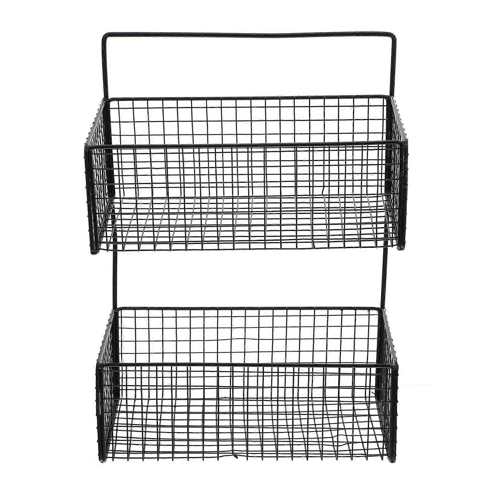 Dual Layer Hanging Bathroom Shelf Suitable For Kitchen 35.5X26CM Functional Wall Storage 1Set