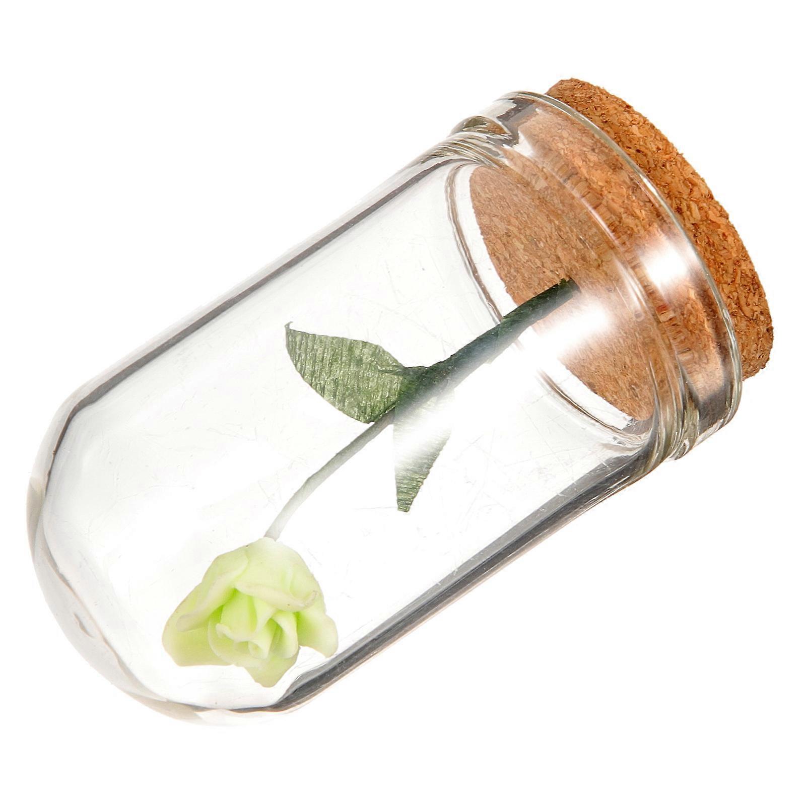 Miniature House Flower Jar Simulation Scene Rose Realistic Mini Flower Model