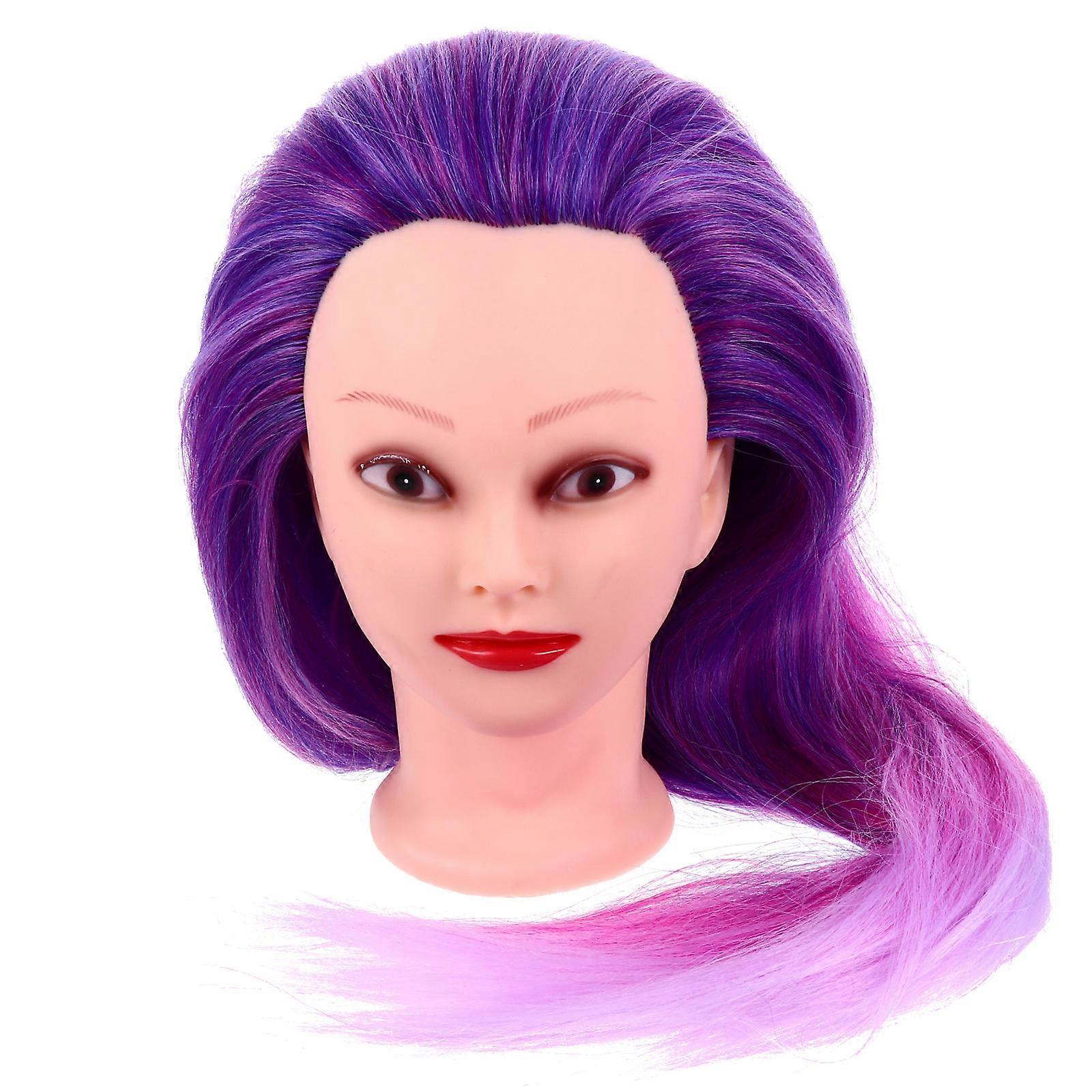 High Temperature Fiber Hair Practice Head Ideal For Hair Styling And Braiding In Schools 1 Set