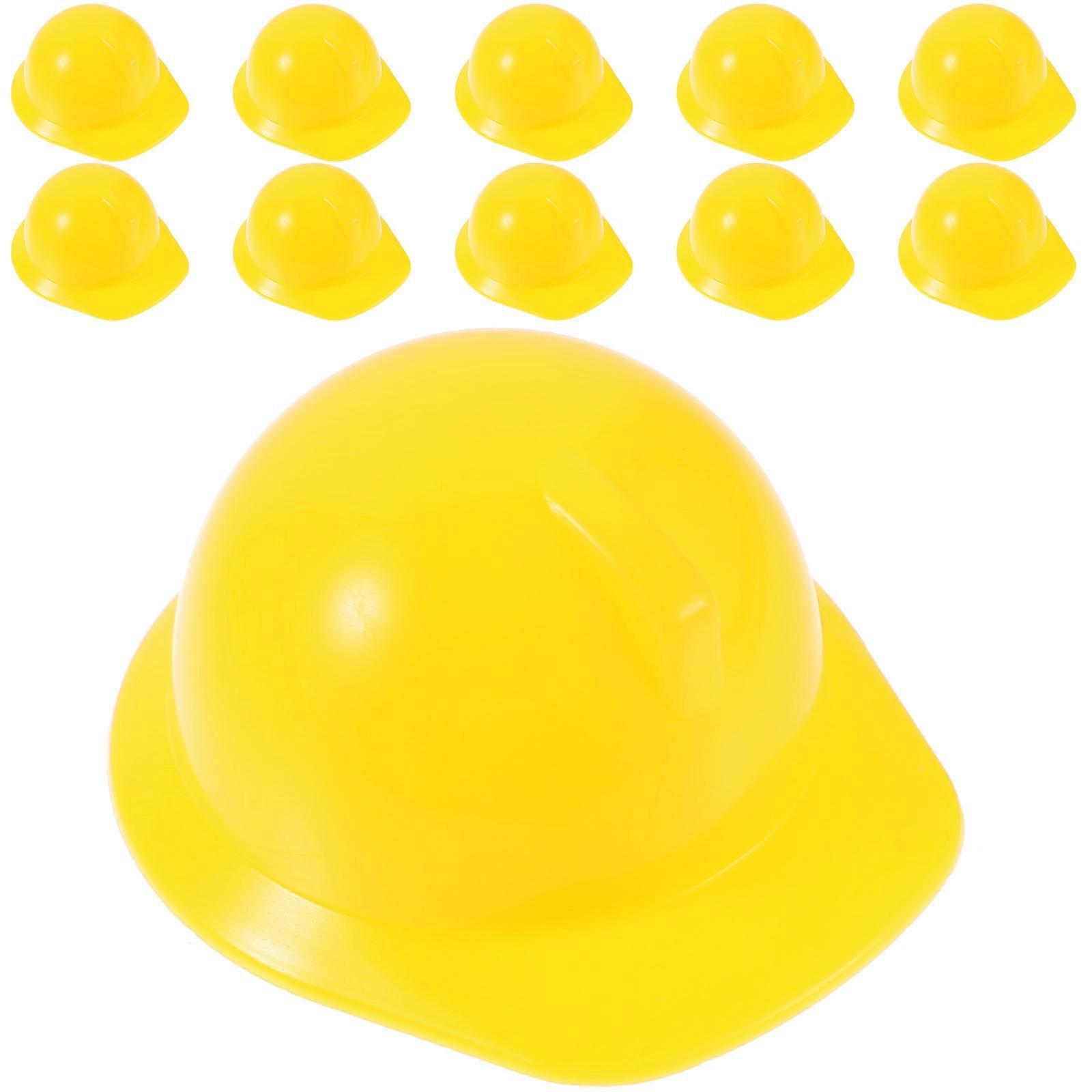 Yellow Mini Construction for Decoration Use Made of ABS Realistic Detail 10 Pieces